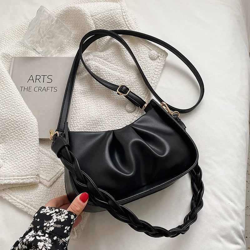 Vintage Women's Crossbodybag Soft Leather Underarm Bag Top Shoulderbags