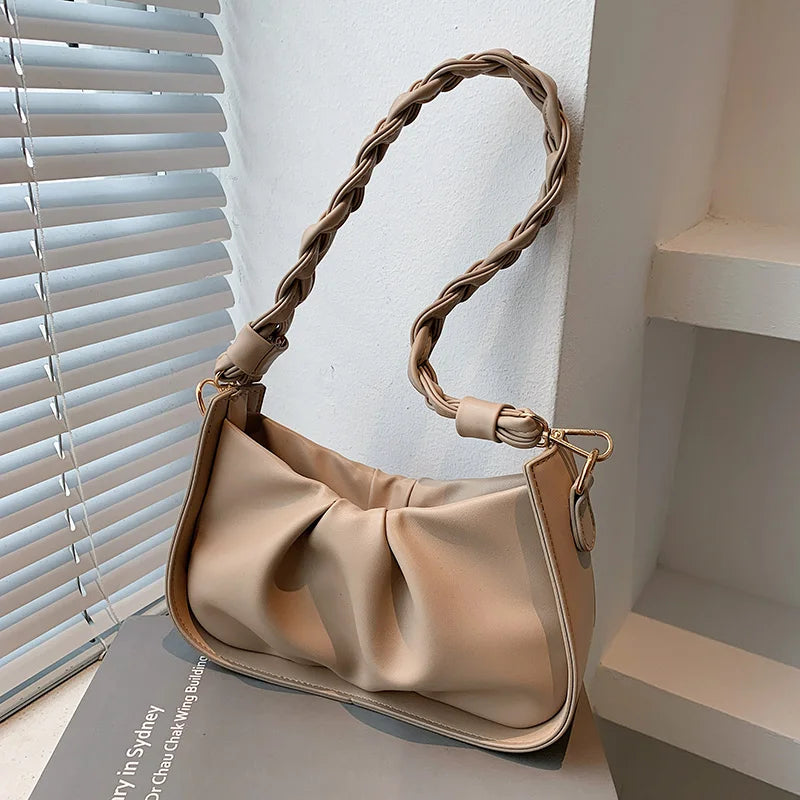 Vintage Women's Crossbodybag Soft Leather Underarm Bag Top Shoulderbags