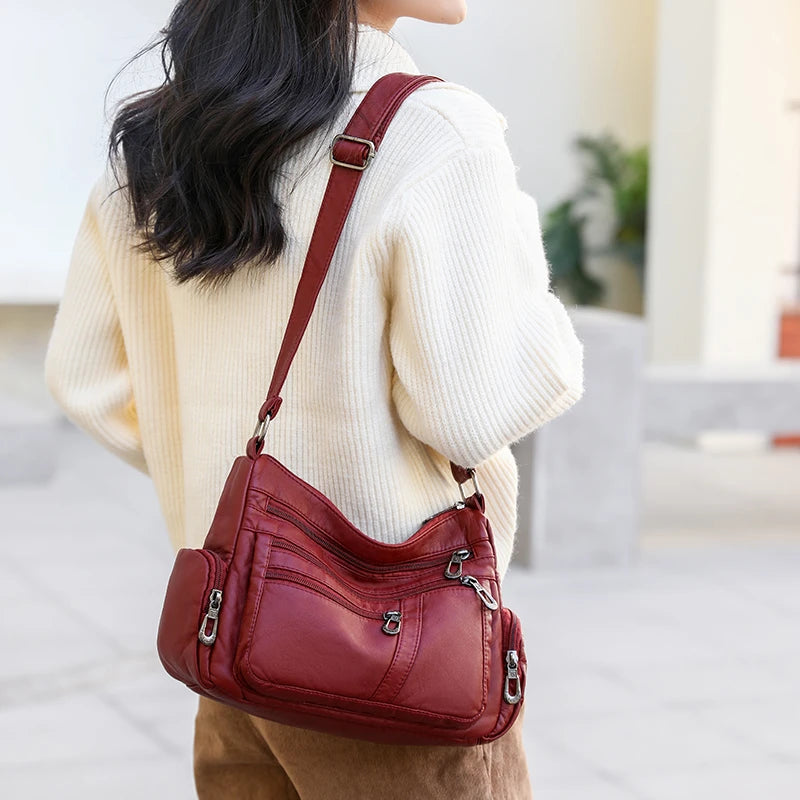 Vintage Leather Crossbody Bag for Women - Stylish and Practical