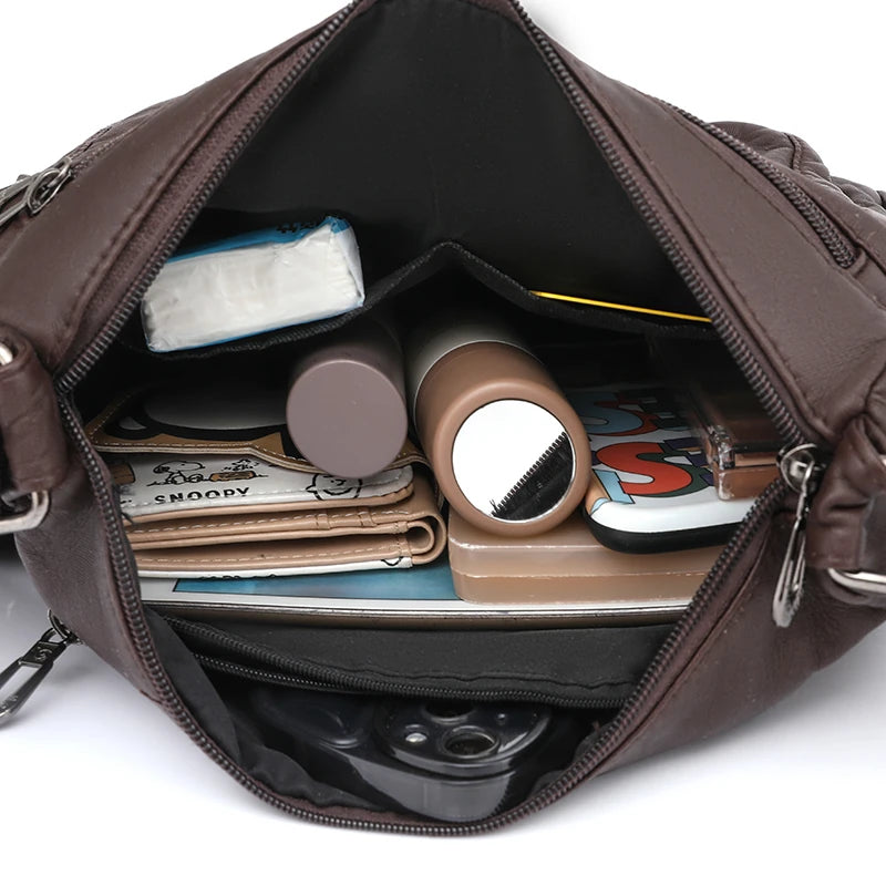 Vintage Leather Crossbody Bag for Women - Stylish and Practical
