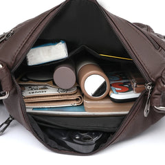 Vintage Leather Crossbody Bag for Women - Stylish and Practical