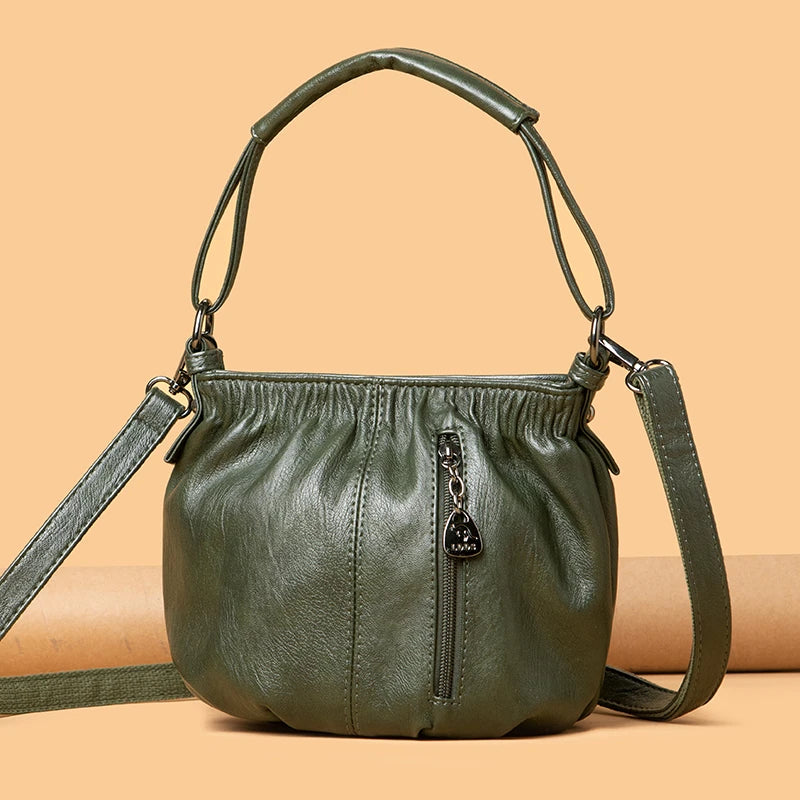 Vintage Women's Leather Crossbody Bag Handbags Ladies Tote Bag