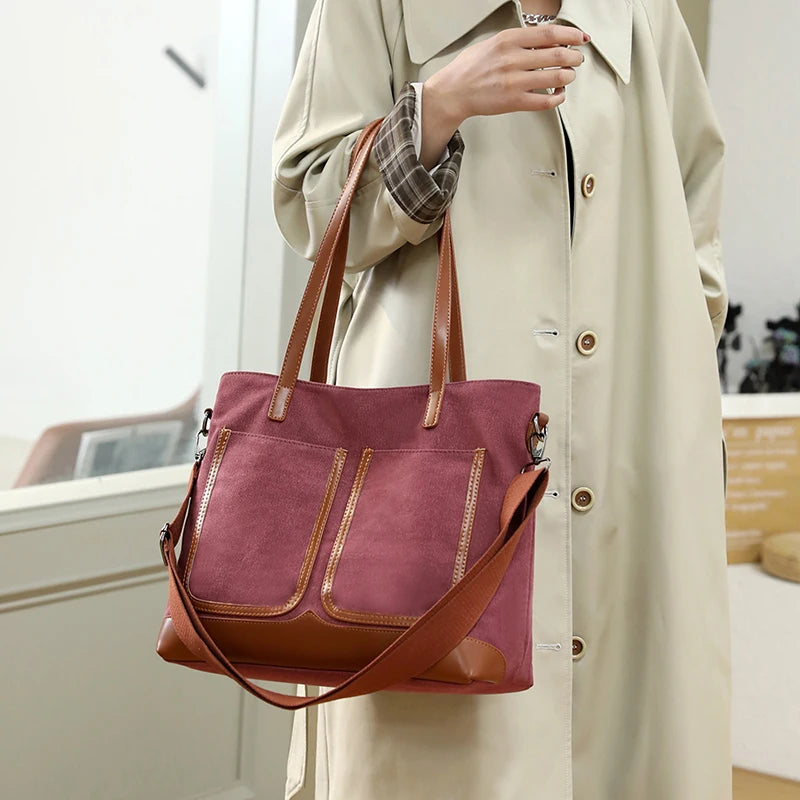 Vintage Women's Top-Handle Crossbody Bag Canvas Casual Totes Messenger Bag