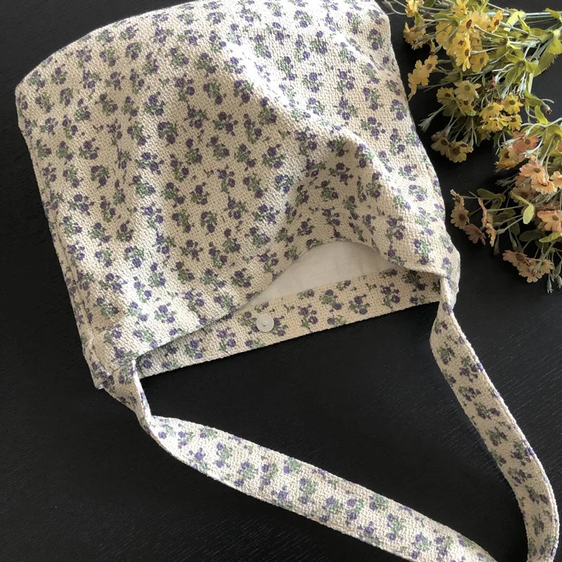 Vintage Women's Tote Shoulder Bags Woolen Fabric Ladies Eco Cloth Shopper Bag