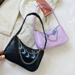 Vintage Women's Underarm Shoulder Bag Soft Pu Chain Hobo Bags For Ladies