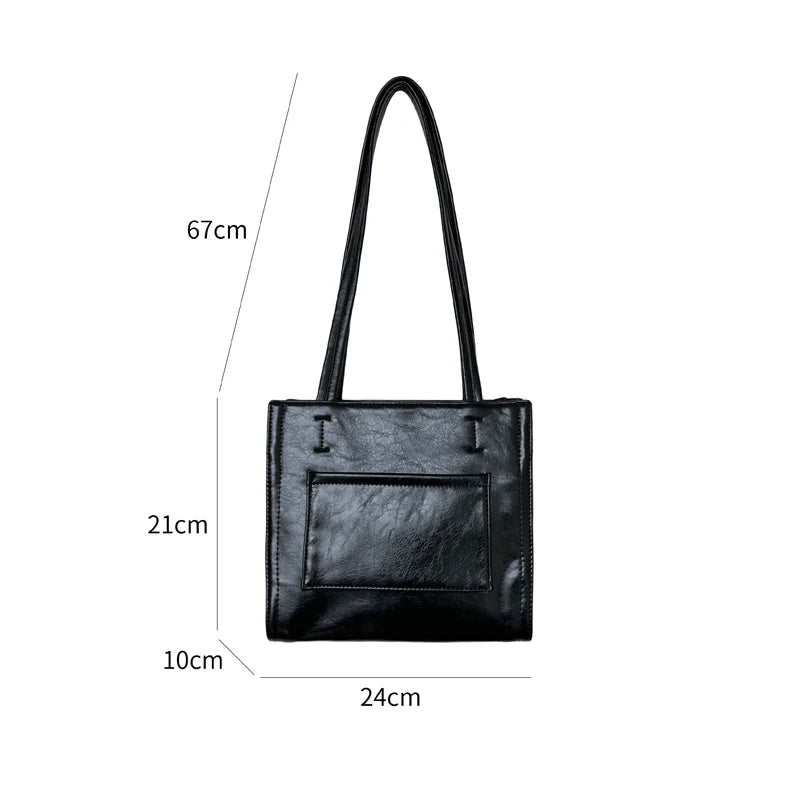 Vintage Zipper Women's Bag PU Leather Ladies Shoulder Bag Small Female Handbags