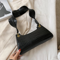 Crocodile Pattern Shoulder Crossbody Bags Women PU Leather Handbags