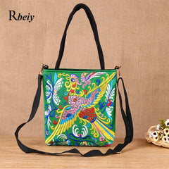 Vintage Chinese Women Bag Ethnic Embroidery Canvas Tote Crossbody Shoulder Bag