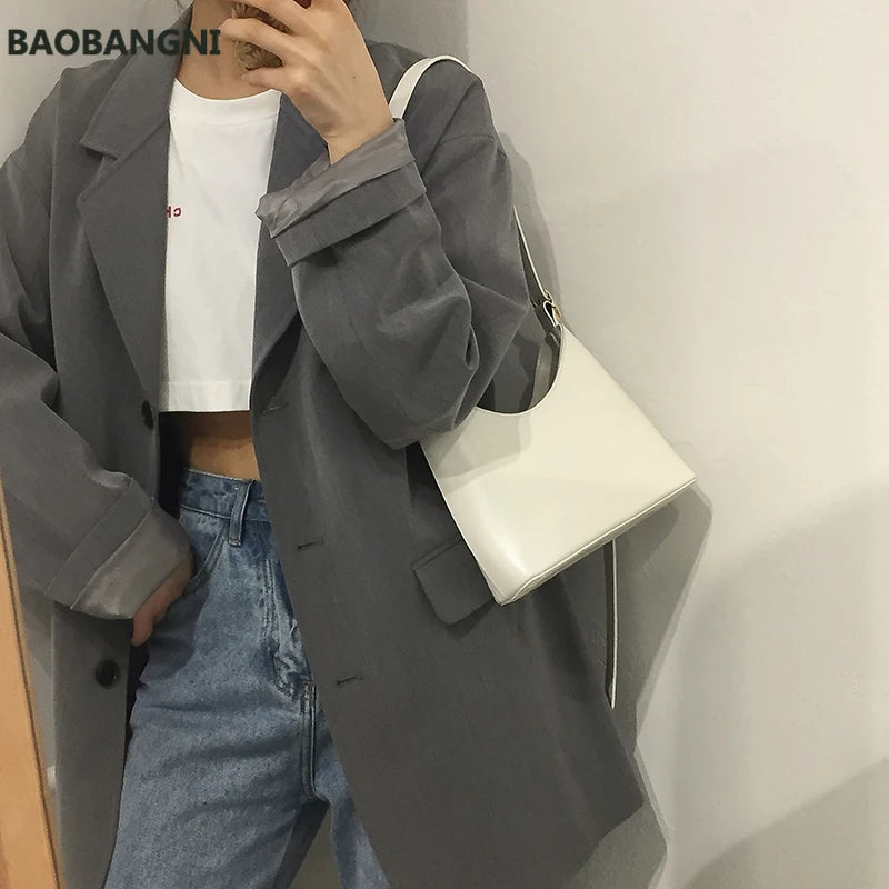 Vintage Mini Bucket Women Shoulder Bag PU Leather Crossbody Bag