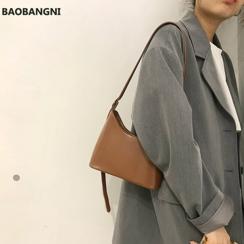Vintage Mini Bucket Women Shoulder Bag PU Leather Crossbody Bag