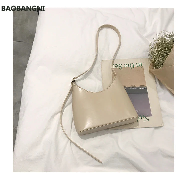 Vintage Mini Bucket Women Shoulder Bag PU Leather Crossbody Bag