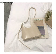 Vintage Mini Bucket Women Shoulder Bag PU Leather Crossbody Bag