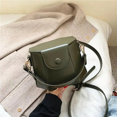 Vintage Crossbody Bucket Bag for Women Lady PU Leather Small Shoulder