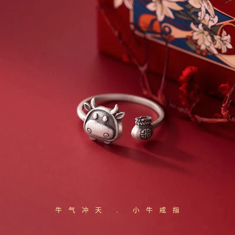 Vintage Calf Zodiac Ring with Opening
