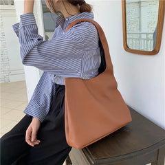 Vintage Women Shoulder Bag PU Leather Handbag Large Capacity Totes Bolsa Fe