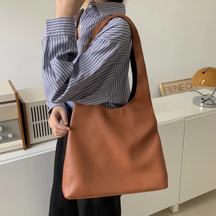 Vintage Women Shoulder Bag PU Leather Handbag Large Capacity Totes Bolsa Fe
