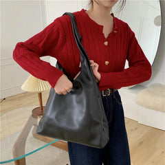 Vintage Women Shoulder Bag PU Leather Handbag Large Capacity Totes Bolsa Fe