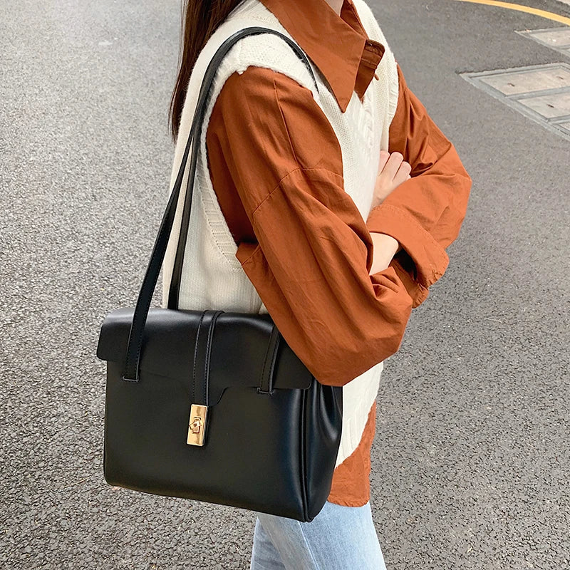 Vintage Women Handbag Large Capacity Pu Leather Shoulder Bags for Female