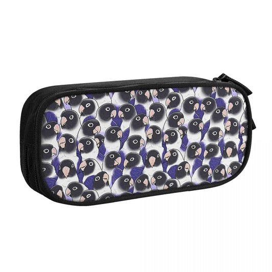 Violet Masked Lovebird Pen Box Student School Anime Zipper Pen Bag