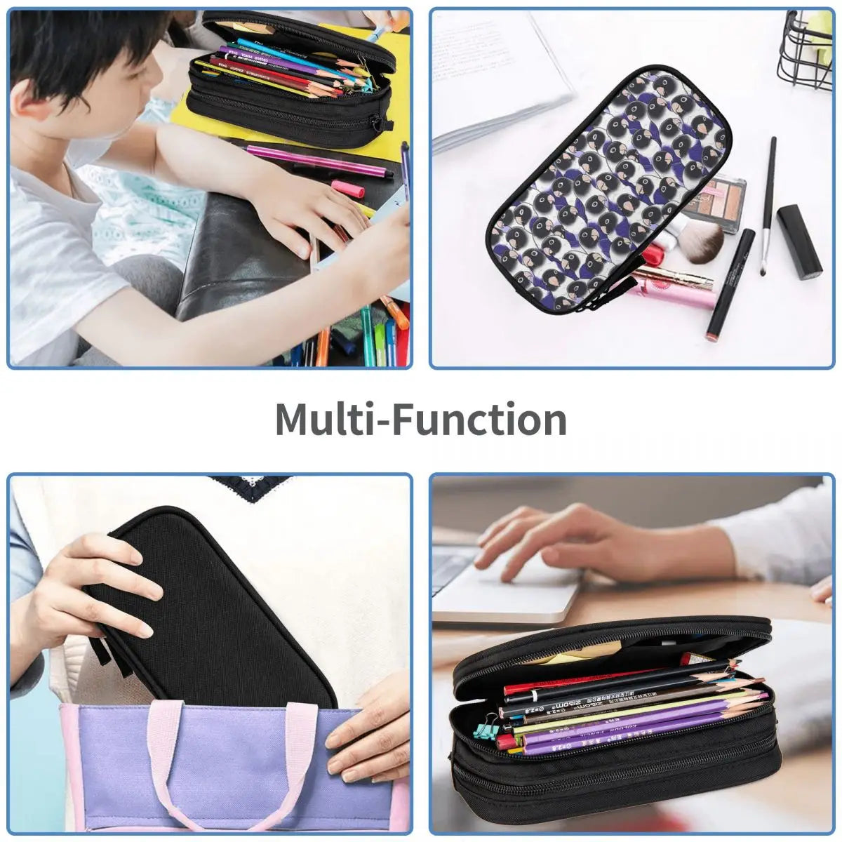 Violet Masked Lovebird Pen Box Student School Anime Zipper Pen Bag