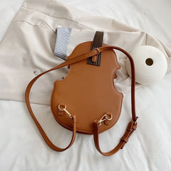 Violin Shape PU Leather Backpack School Handbag Travel Daypack for Teenager Girl