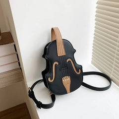 Violin Shape PU Leather Small Backpack for Women