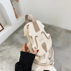 Violin Shape PU Leather Small Backpack for Women