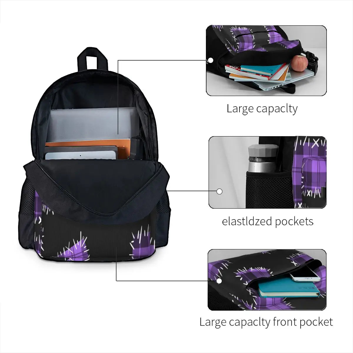 Virgil's Hoodie Patches Backpack Men Women Kpop Bag
