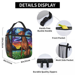 Vizsla Starry Night Insulated Lunch Bags for Women Pet Dog Lover Portable Cooler