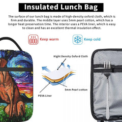 Vizsla Starry Night Insulated Lunch Bags for Women Pet Dog Lover Portable Cooler