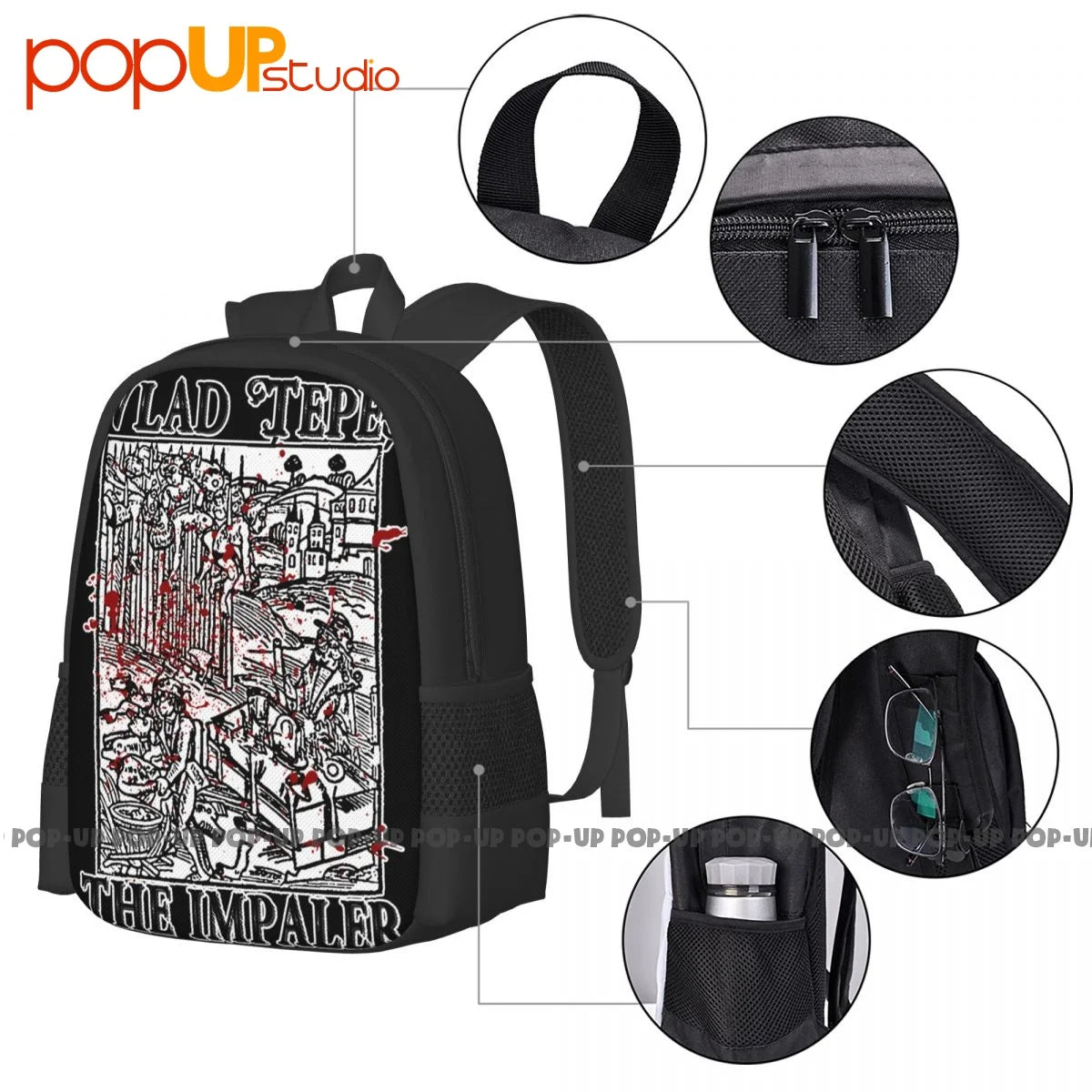 Vlad Tepes Dracula The Impaler Backpack Vintage Swimming Large Capacity