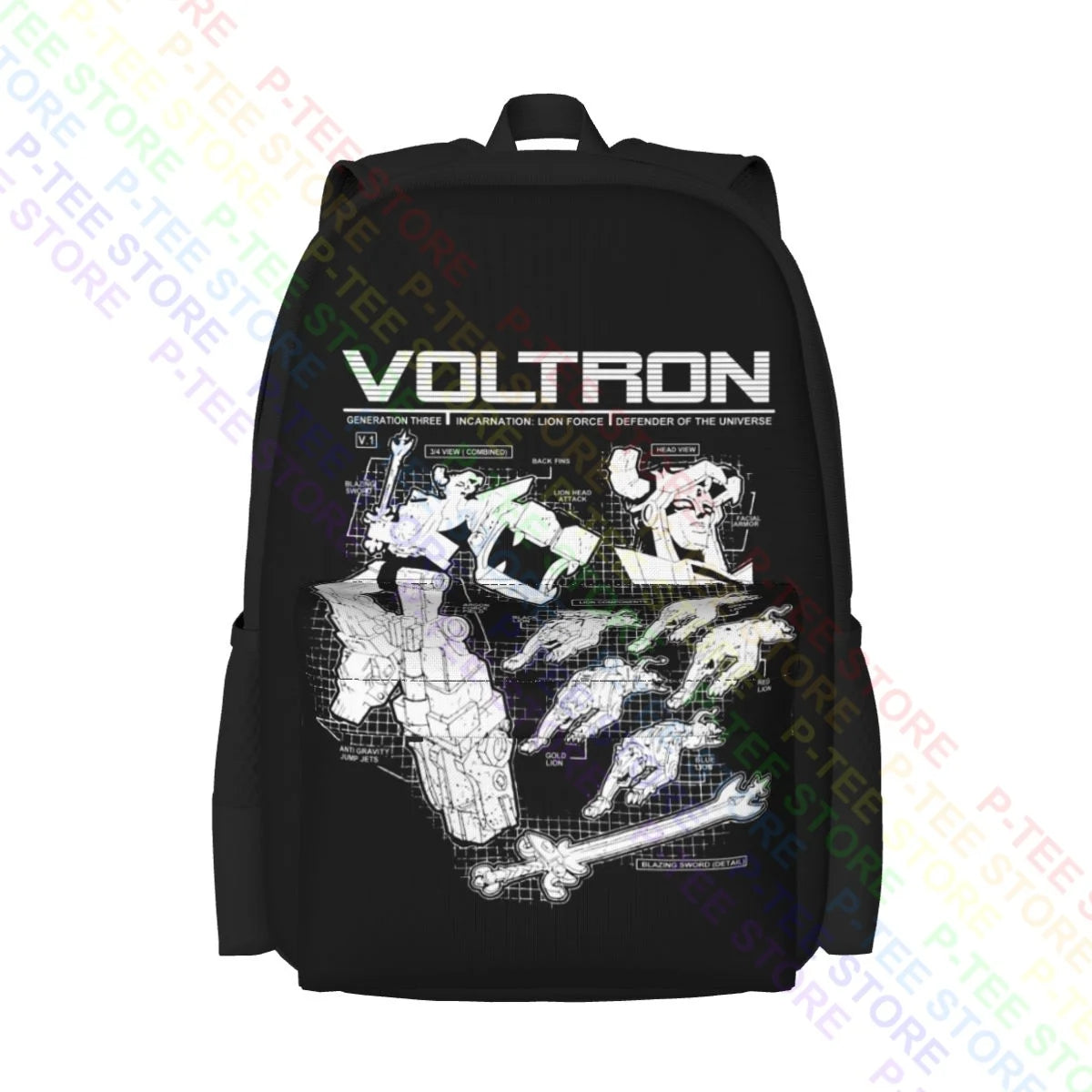 Voltron Schematics Gen Three Lion Force Backpack Swim Bag Travel