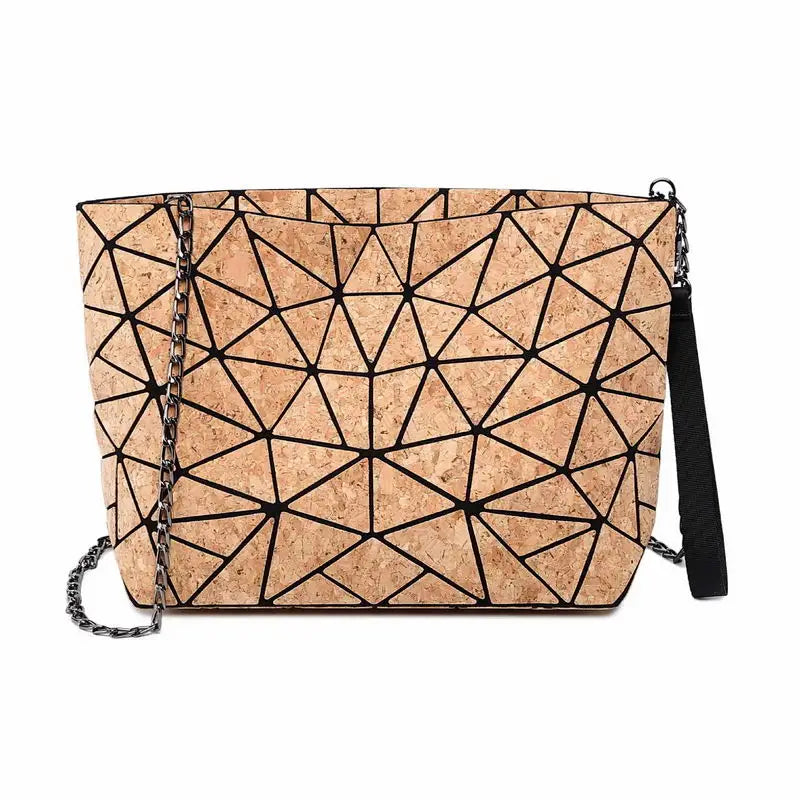 W639 Chain Diamond Geometric Shoulder Bag Deformation Bucket Bag