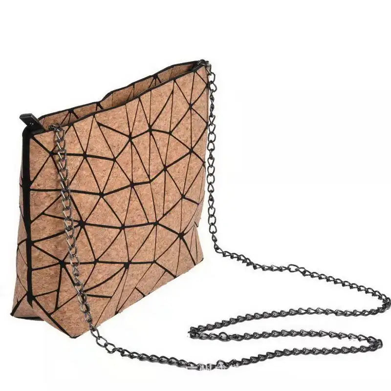 W639 Chain Diamond Geometric Shoulder Bag Deformation Bucket Bag