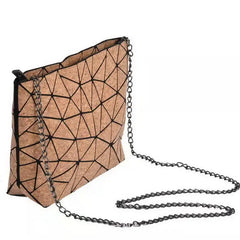 W639 Chain Diamond Geometric Shoulder Bag Deformation Bucket Bag