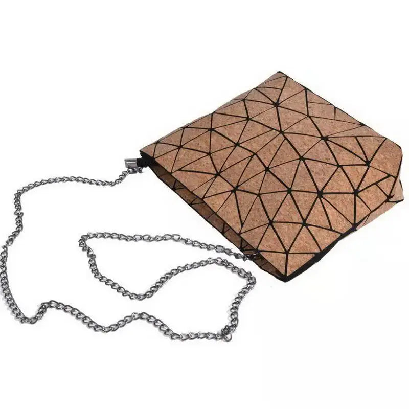 W639 Chain Diamond Geometric Shoulder Bag Deformation Bucket Bag