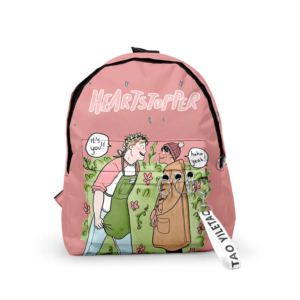 WAWNI Heartstopper Zipper Pack Schoolbag Student Rucksack Travel Bag