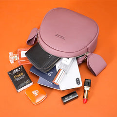 WEICHEN Round Handbag Women Geometrical Ladies Shoulder Bag Soft Leather Female
