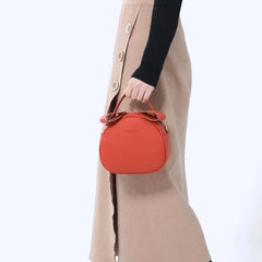 WEICHEN Round Handbag Women Geometrical Ladies Shoulder Bag Soft Leather Female