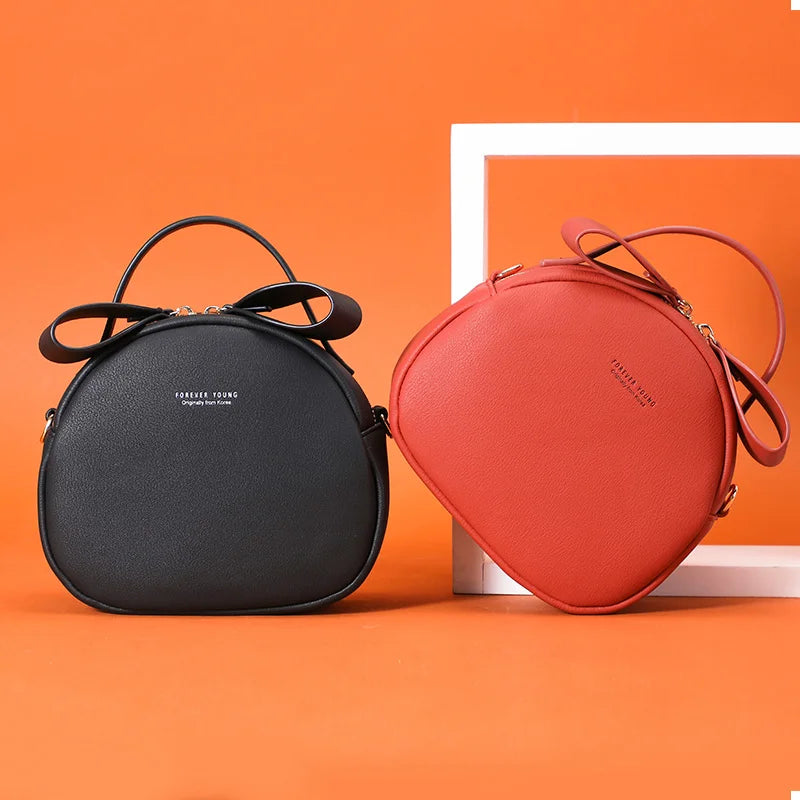 WEICHEN Round Handbag Women Geometrical Ladies Shoulder Bag Soft Leather Female