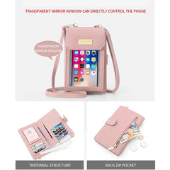 Transparent Touchable Cell Phone Pocket Shoulder Bags For Women Ladies