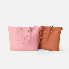 WEICHEN Women Big Handbag Soft Leather Ladies Totes Top-Handle Shoulder Bag