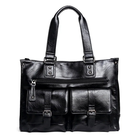 Men's Leather Laptop Bag Office Briefcase Handbag