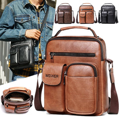 Men Briefcase Bag High Business Famous Leather Shoulder Messenger Bags 13.3 inch