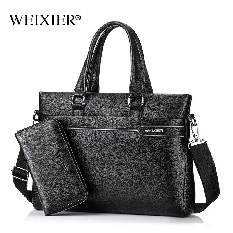 Men's Leather Briefcase Laptop Bag Office Tote Handbag