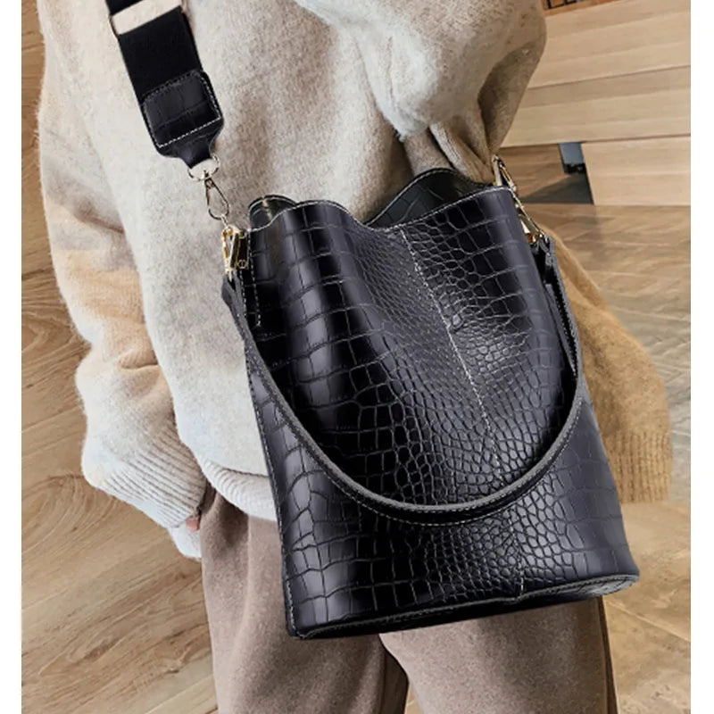 Croco Vintage Women Hand Bag Designers Handbags Women Shoulder Bags