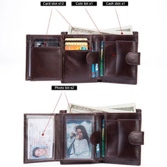 Oil Wax Leather Men's Wallet Card Holder Coin Purse Slim Wallets for Men