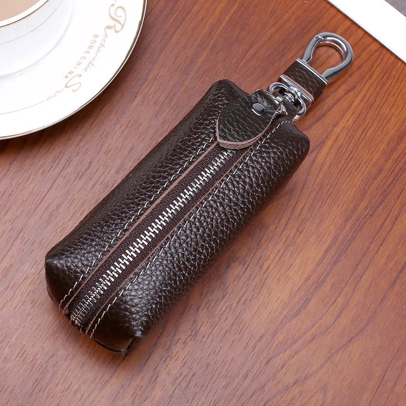 Leather Car Key Holder Wallet Men Housekeeper Keys Keychain Women Vintage