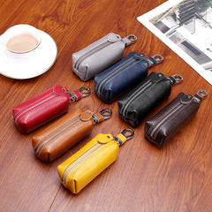 Leather Car Key Holder Wallet Men Housekeeper Keys Keychain Women Vintage