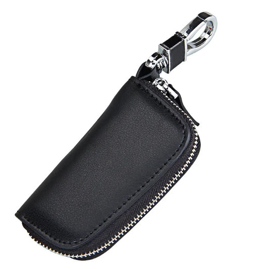 Leather Car Key Wallet Zipper Key Holder Organizer
